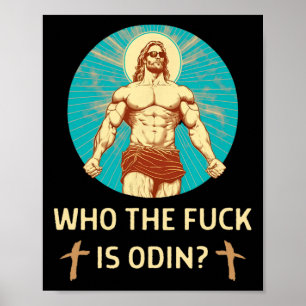 Poster Quem É Odin Bodybuilding Jesus Malhação Engraçado 