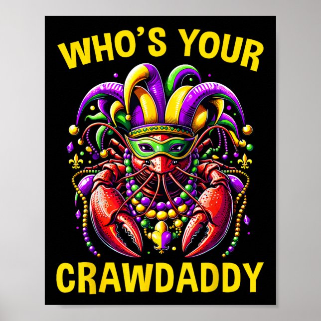 Poster Quem É Seu Crawdaddy Lagostim Jester Contas Piada  (Frente)