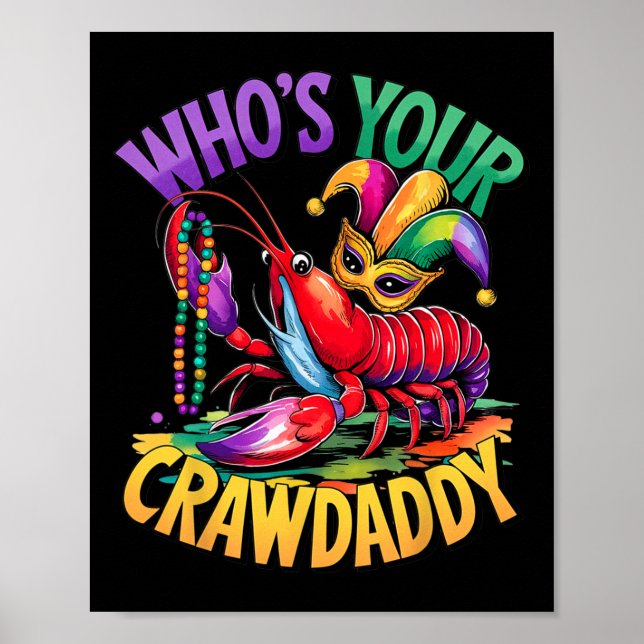 Poster Quem É Seu Crawdaddy Lagostim Jester Contas Piada  (Frente)