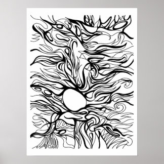 Poster Quem Olha para Trás? Reflexão Abstrata da Identida