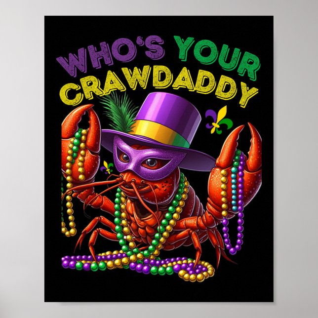 Poster Quem Seu Crawaddy Crawfish Jester Miçanga Mães Eng (Frente)