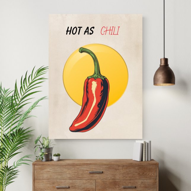 Poster Quente como Cozinha Retro Engraçada  (Criador carregado)