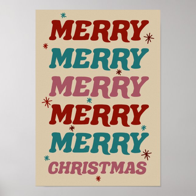 Poster Quente deseja Natais vintages elegantes (Frente)