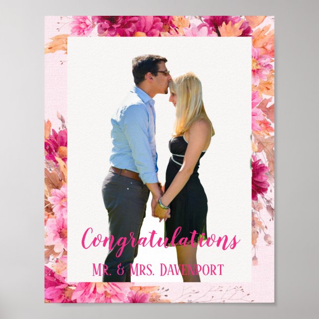 Poster Quente Pink Chrysanthemum Love In Bloom Custom (Frente)