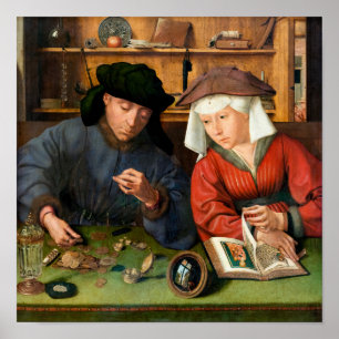Poster Quentin Matsys - O Moneylender e sua esposa