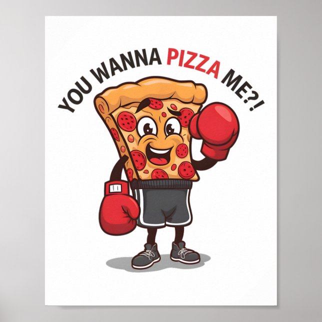 Poster Quer Pizza De Mim Engraçado, Piz De Boxing Para Tr (Frente)