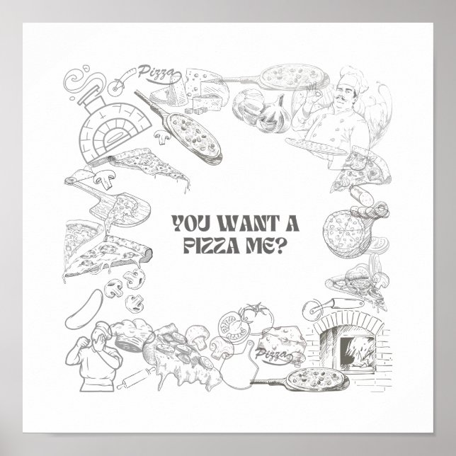 Poster Quer uma pizza? Wall Art (Frente)