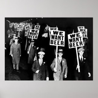 Poster Queremos cerveja, proibição, cerveja negra e branc