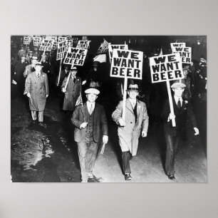 Poster Queremos Cerveja Protestando Fotografia Velha. Vin