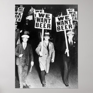 Poster Queremos Cerveja Protestando Fotografia Velha. Vin