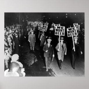 Pôster Queremos Cerveja! Protesto de Proibição, Vintage 1