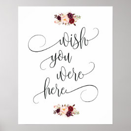 Pôster queria que estivesse aqui, placa de mesa do memori