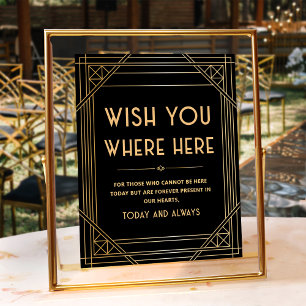 Poster Queria Que Você Estivesse Aqui Art Deco Casamento 