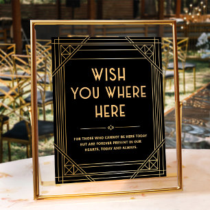 Poster Queria Que Você Estivesse Aqui Dourado Casamento M