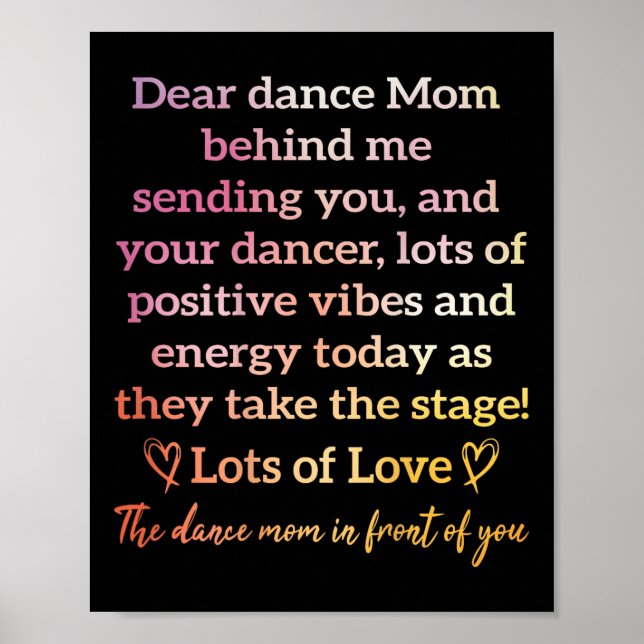 Poster Querida Dança Mãe Atrás De Mim Enviando Seu Retro  (Frente)