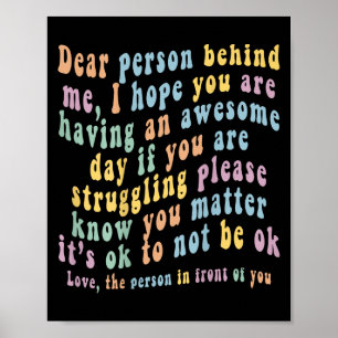 Poster Querida Pessoa Atrás De Mim