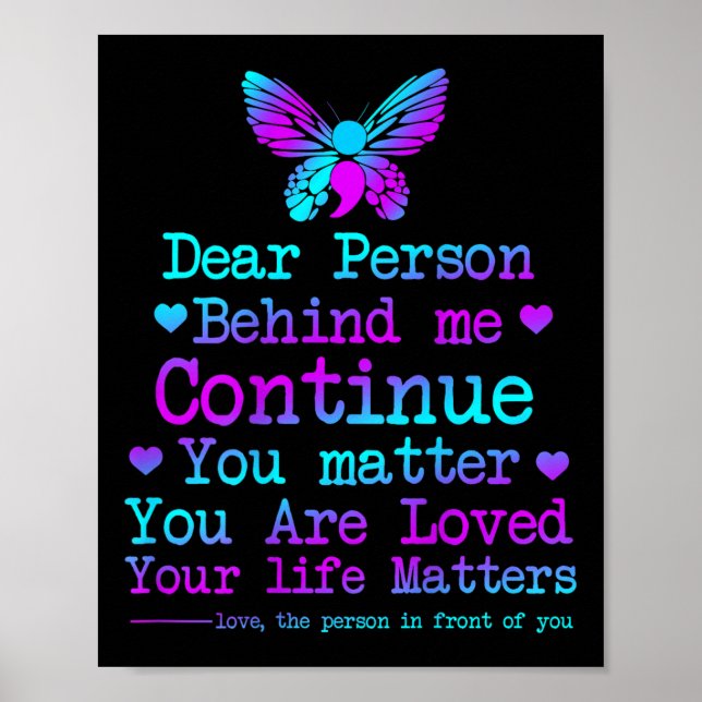 Poster Querida Pessoa Atrás De Mim Sua Vida É O Suicídio  (Frente)