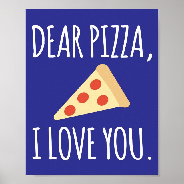 Poster Querida Pizza Eu Te Amo (Frente)