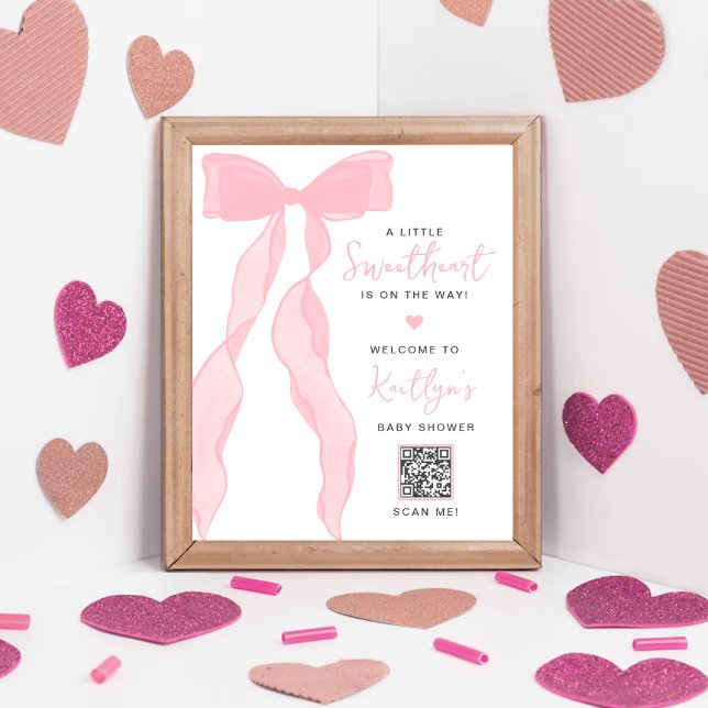 Poster Querido Elegante Arco Rosa Churrasco de Bebê (Criador carregado)