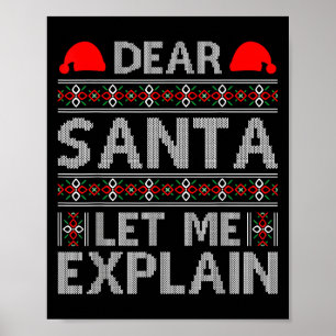 Poster Querido Papai Noel Deixe-me Explicar Citações Dive