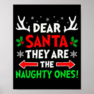 Poster Querido Papai Noel Eles São Travessos Natal Xmas H