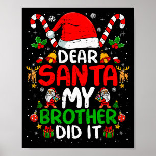 Poster Querido Papai Noel Meu Irmão Fez Isso Funny Christ