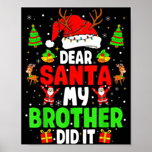 Poster Querido Papai Noel Meu Irmão Fez Isso Funny Christ