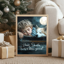 Poster Querido Papai Noel Nós Fomos Boas Foto de Férias c