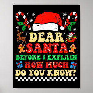 Poster Querido Papai Noel Posso Explicar Divertido Natal 