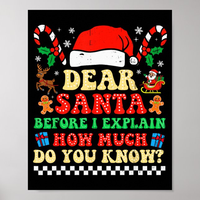 Poster Querido Papai Noel Posso Explicar Divertido Natal  (Frente)