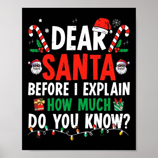 Poster Querido Papai Noel Posso Explicar Natal Divertido  (Frente)