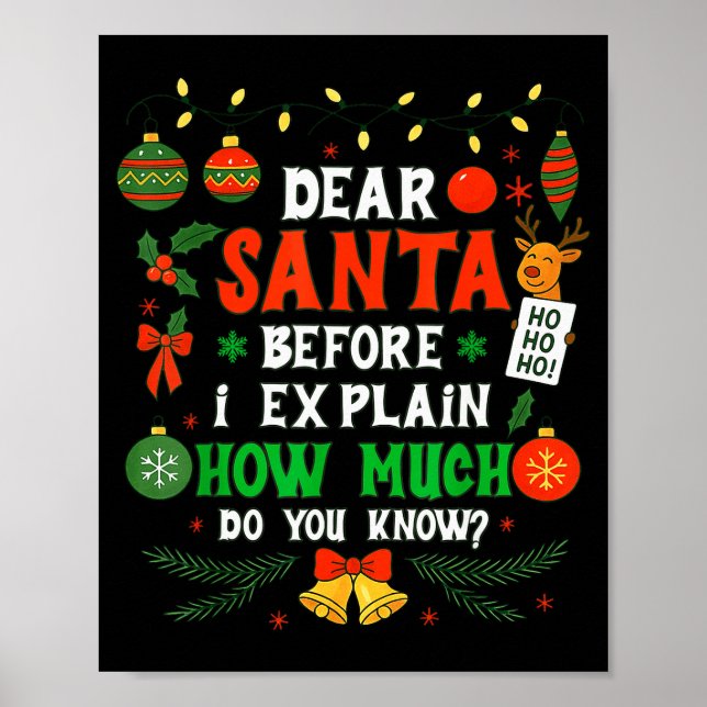 Poster Querido Papai Noel Posso Explicar Piadas de Natal  (Frente)