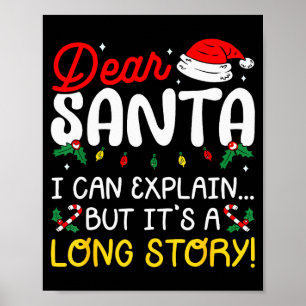 Poster Querido Papai Noel Posso Explicar Pijamas Família