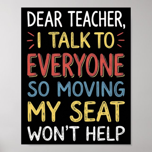 Poster Querido Professor Eu Falo Com Todos Movendo Meu As (Frente)