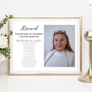 Poster Querido Senhor Mãe da Noiva Foto Memorial Casament