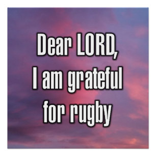 Pôster Querido SENHOR, sou grato pelo rugby