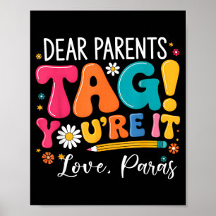 Poster Queridos Pais Tag - para Último Dia de Escola