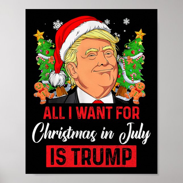 Poster Quero O Natal Em Julho É Papais noeis Engraçados (Frente)