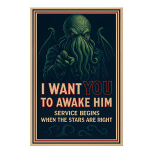 Pôster Quero Que O Acorde (Recruta Cthulhu Cult)