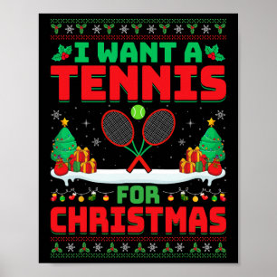 Poster Quero Uma Tênis De Natal - Jogador De Tênis