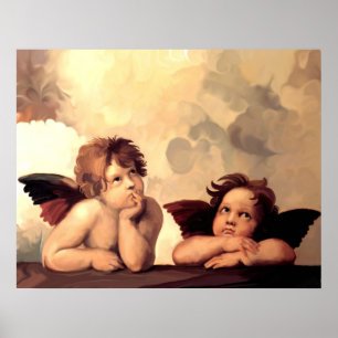 Poster Querubins Raffaelo Sanzio de Sistine Madonna