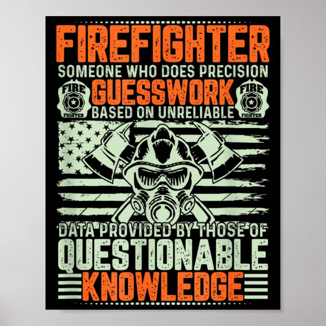Poster Questionable Knowledge Fireman Gift Proud Firefigh (Frente)