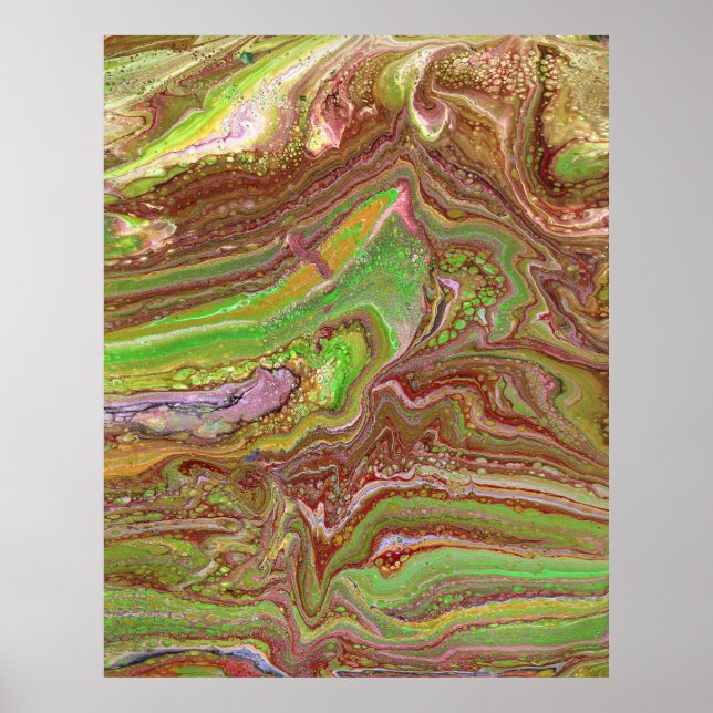 Poster Questions 1 Wild Green Maroon Art Print (Frente)