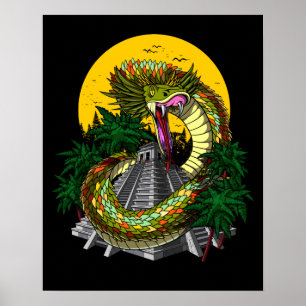 Poster Quetzalcoatl Aztec Cobra Deus