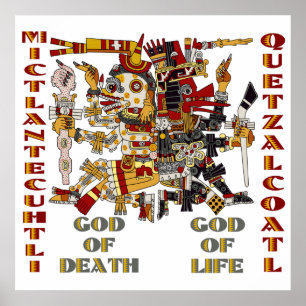 Pôster Quetzalcoatl e Mictlantecuhtli