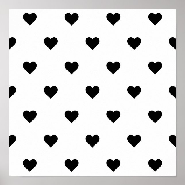 Poster Quic Black and White Heart Romântico (Frente)