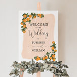 Poster Quic Citrus Laranja Greenerescência Casamento Brid<br><div class="desc">Esta vibrante poster de boas-vindas apresenta laranjas pintadas à mão lindas e verde. Excelente para o verão/casamento da primavera!</div>