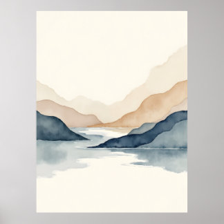 Poster Quiet Currents – Minimal Landschap