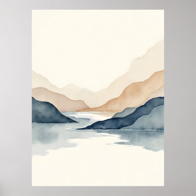Poster Quiet Currents – Minimal Landschap (Frente)