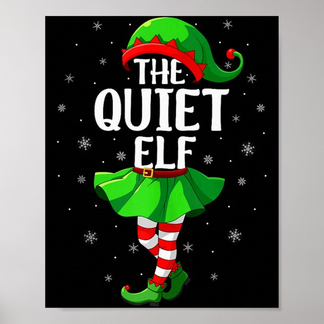 Poster Quiet Elf Christmas Girls Women Elf Squad Xmas Fam (Frente)
